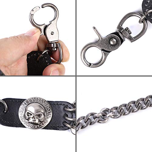 ZOYLINK Jeans kette Hosenketten Gürtel Geldbeutel Kette Taschenkette Hip Hop Punk Jeanskette Schlüsselkette Skelettkopf Deko-Kette Gothic Accessoires für Eboy Egirl Frauen Männer - 6
