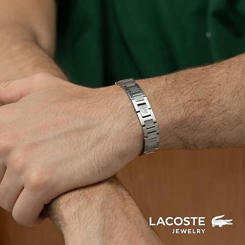 Lacoste Gliederarmband für Herren Kollektion METROPOLE in Edelstahl Verziert mit Petit-Piqué-Muster - 2040117 - 2