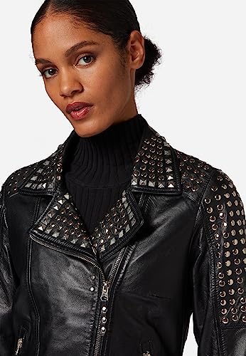 Lederjacke Valmet - Damen Jacke mit Nieten aus Premium Lamm Leder (Echtleder) - 3