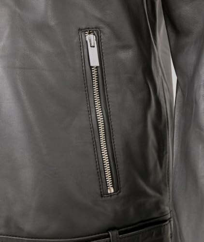 bruno banani - Herren Lederjacke Kapuze Lammnappa schwarz - 5