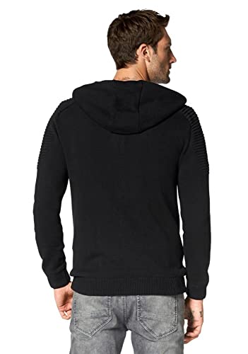 Bekleidung Bruno Banani Herren Strickjacke mit Kapuze (M, Schwarz) - 2
