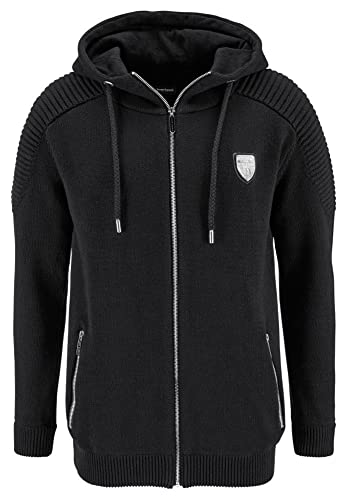 Bekleidung Bruno Banani Herren Strickjacke mit Kapuze (M, Schwarz) - 6