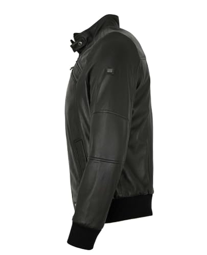 bruno banani - Herren Lederjacke Bomberjacke Lammnappa schwarz Größe 58 - 2