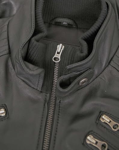 bruno banani - Herren Lederjacke Bomberjacke Lammnappa schwarz Größe 58 - 8