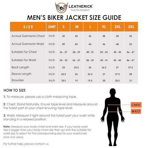 Leatherick Herren-Bikerjacke aus echtem Leder im Distressed-Look, Hellbraun, Distress Brown (DE/NL/SE/PL, Alphanumerisch, XL, Regular, Regular) - 8