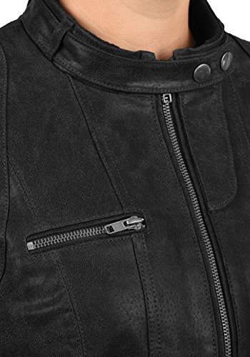 DESIRES Hame Damen Lederjacke Echtleder Bikerjacke mit Stehkragen aus 100% Leder - 5