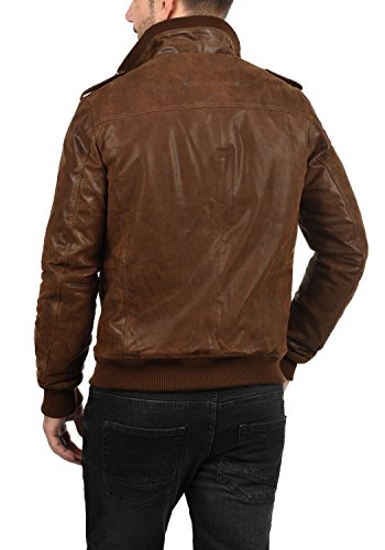 SOLID Cash Herren Lederjacke Echtleder Bikerjacke aus gewaschenem 100% Rau-Leder - 4