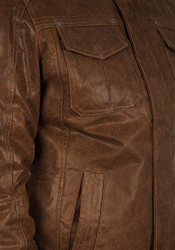 SOLID Cash Herren Lederjacke Echtleder Bikerjacke aus gewaschenem 100% Rau-Leder - 5