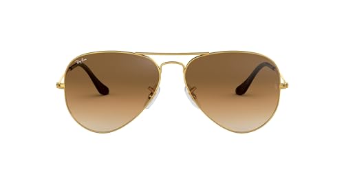 Ray Ban Unisex Aviator Sonnenbrille, Gestell: Gold, Gläser: Kristall braun - 3