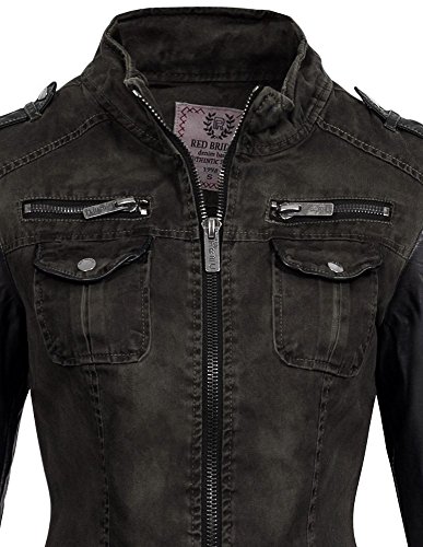 Redbridge by Cipo & Baxx Damenjacke mit Kunstlederärmel khaki - 3