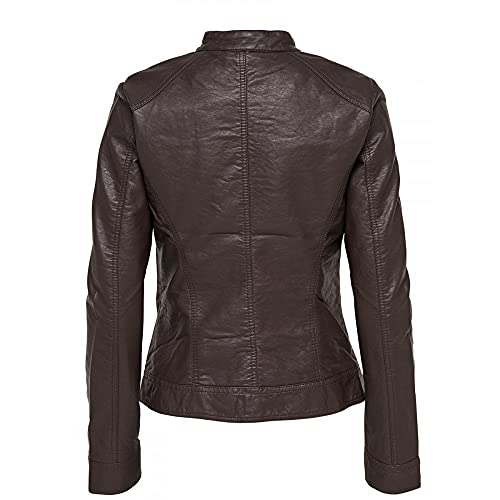 ONLY Damen Lederjacke Bandit braun - 2