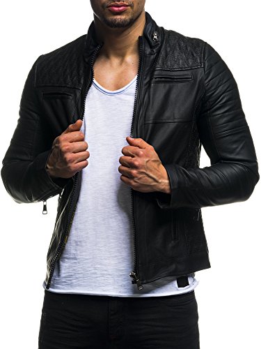 LEIF NELSON Herren Kunstleder Slim Fit Modern - 4