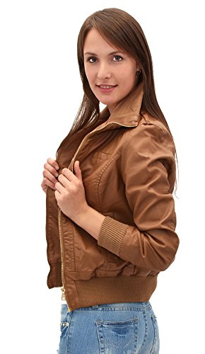 Damen Lederjacke Damen Collegejacke Damen Jacke - Lederimitat in 25 Farben M08 -