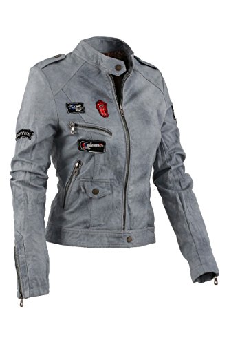 Damen Lederjacke in 5 Farben Rock 'n Roll Style 2516 Vegan Leder - 