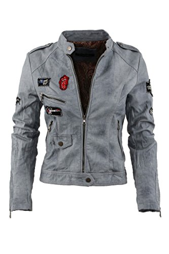 Damen Lederjacke in 5 Farben Rock 'n Roll Style 2516 Vegan Leder -