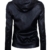 HRYfashion Damen stylische Lederjacke Hoodie mit Reissverschluss HRYPJW01-BLACK-US M -