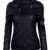 HRYfashion Damen stylische Lederjacke Hoodie mit Reissverschluss HRYPJW01-BLACK-US M -
