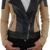 Jacke Lederjacke Kunstlederjacke Kunstwildleder Damenjacke Jacket Bikerjacke P2 XL Camel -