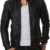 Prestige Homme Herren Jacke Kunst Leder Biker Gesteppt MR03, Größe:M;Farbe:Schwarz -