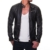 Prestige Homme Herren Jacke Kunst Leder Biker Gesteppt MR08, Größe:M -