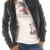 Bestyledberlin Damen Kunst - Lederjacken, Biker Jacke Damen, Blouson ja55 36/S Schwarz - 