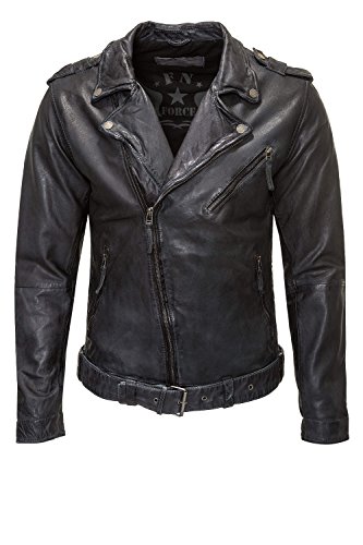 Freaky Nation Herren Lederjacke Bikerjacke Übergangsjacke -