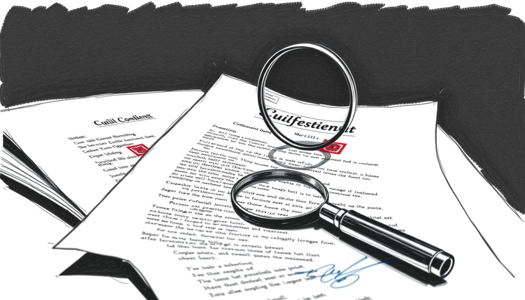 A black and white legal document, meticulously drafted, detailing the civil consequences of erratic behavior. Crisp lines and stark contrasts create a sense of gravity, while strategic pops of color - a red stamp, a blue signature - punctuate the formal proceedings. The document's pages fan out, revealing the intricacies of the law's grip on those who stray from the norm. A magnifying glass hovers, examining the fine print, hinting at the careful scrutiny that such actions invite. The overall atmosphere is one of seriousness and precision, underscoring the weight of civil liability in the face of unpredictable conduct.