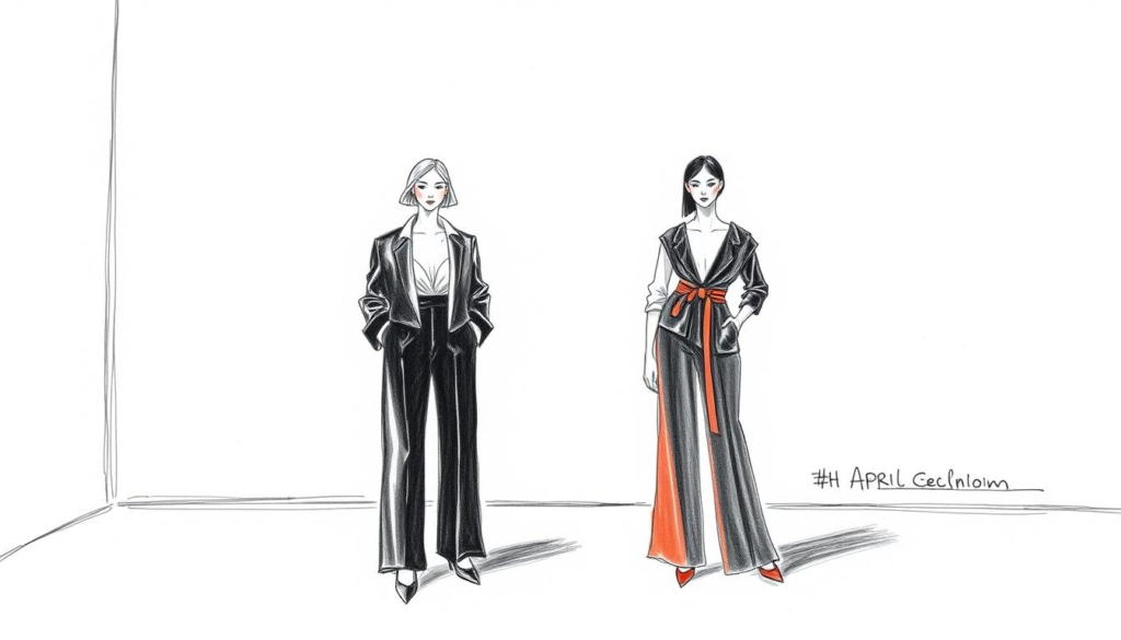 A chic, minimalist fashion label, "Oh April" has blossomed from a side-hustle into a million-dollar brand. Set against a sleek, monochromatic backdrop, capture the label's signature aesthetic - clean lines, bold silhouettes, and pops of vivid color. Showcase the elegant, understated designs in a high-key lighting setup, emphasizing the luxurious fabrics and impeccable tailoring. Frame the scene with a sense of sophistication and success, conveying the label's meteoric rise and Carmen Kroll's entrepreneurial triumph. A chic, minimalist fashion label, "Oh April" has blossomed from a side-hustle into a million-dollar brand. Set against a sleek, monochromatic backdrop, capture the label's signature aesthetic - clean lines, bold silhouettes, and pops of vivid color. Showcase the elegant, understated designs in a high-key lighting setup, emphasizing the luxurious fabrics and impeccable tailoring. Frame the scene with a sense of sophistication and success, conveying the label's meteoric rise and Carmen Kroll's entrepreneurial triumph.