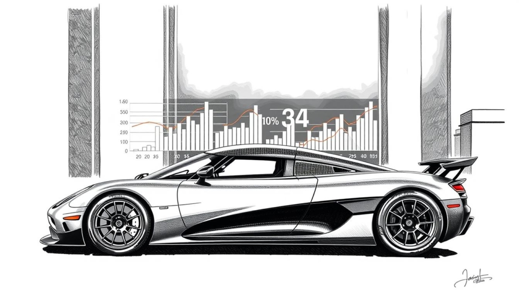 A detailed financial analysis of the Koenigsegg fortune, depicted in a striking black and white illustration with pops of strategic color. The foreground showcases a meticulously rendered Koenigsegg hypercar, its sleek lines and curves capturing the precision and craftsmanship of the brand. In the middle ground, a series of financial charts and graphs illustrate the company's financial performance, conveying the depth of the analysis. The background features a minimalist, industrial-inspired setting, with bold architectural elements and a moody, contemplative atmosphere. The overall composition strikes a balance between the technical precision of the financial data and the allure of the automotive design, reflecting the essence of "Christian von Koenigsegg Vermögen: Eine Analyse". A detailed financial analysis of the Koenigsegg fortune, depicted in a striking black and white illustration with pops of strategic color. The foreground showcases a meticulously rendered Koenigsegg hypercar, its sleek lines and curves capturing the precision and craftsmanship of the brand. In the middle ground, a series of financial charts and graphs illustrate the company's financial performance, conveying the depth of the analysis. The background features a minimalist, industrial-inspired setting, with bold architectural elements and a moody, contemplative atmosphere. The overall composition strikes a balance between the technical precision of the financial data and the allure of the automotive design, reflecting the essence of "Christian von Koenigsegg Vermögen: Eine Analyse".
