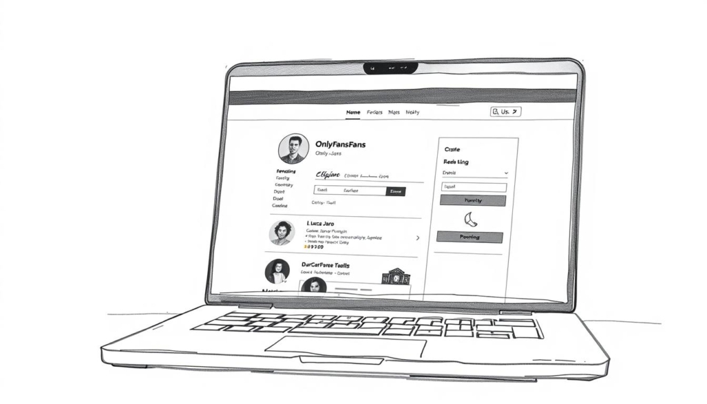 A stylish and sophisticated illustration depicting a laptop or mobile device screen, featuring an elegant and minimalist user interface for accessing an OnlyFans account. The screen displays a clean, modern design with a muted color palette, accented by subtle pops of color that draw the viewer's attention to the key information. The overall composition conveys a sense of professionalism, discretion, and attention to detail, reflecting the premium nature of the Luca Jaro OnlyFans profile and membership experience. The scene is rendered in a pencil sketch style with black and white tones, punctuated by strategic splashes of color to highlight important elements.