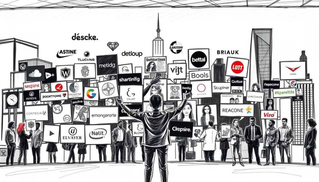 A vibrant scene of dynamic brand collaborations and lucrative advertising deals. In the foreground, a stylized figure holds up various logos and brand icons, conveying the essence of commercial partnerships. The middle ground showcases a collage of product placements, sponsorship agreements, and influencer endorsements, all rendered in a striking black and white palette with pops of color for emphasis. The background depicts a sleek, modern cityscape, hinting at the urban landscape where these commercial ventures thrive. The overall atmosphere exudes a sense of professional success, financial opportunity, and the power of strategic brand alliances. A vibrant scene of dynamic brand collaborations and lucrative advertising deals. In the foreground, a stylized figure holds up various logos and brand icons, conveying the essence of commercial partnerships. The middle ground showcases a collage of product placements, sponsorship agreements, and influencer endorsements, all rendered in a striking black and white palette with pops of color for emphasis. The background depicts a sleek, modern cityscape, hinting at the urban landscape where these commercial ventures thrive. The overall atmosphere exudes a sense of professional success, financial opportunity, and the power of strategic brand alliances.