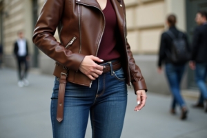 8 kackige Lederjackenoutfits mit Jeans zum Nachmachen