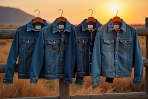 8 Vinetage Jeans mit V-Ausschnitt im Western-Stil