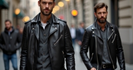 Bikerjacke Herren Outfit-Titel