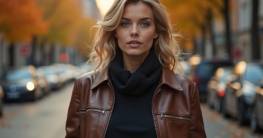 Bomber Lederjacke Damen Outfit-Titel