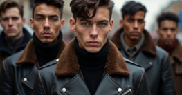 Boxy Lederjacke Herren Outfit-Titel