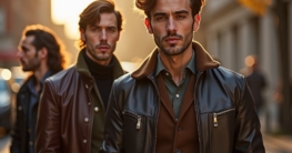 Cropped Lederjacke Herren Outfit-Titel
