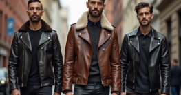 Cropped Lederjacke Herren Outfit-Titel