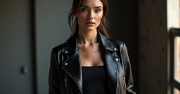 Lederjacke All Black Outfit-Titel