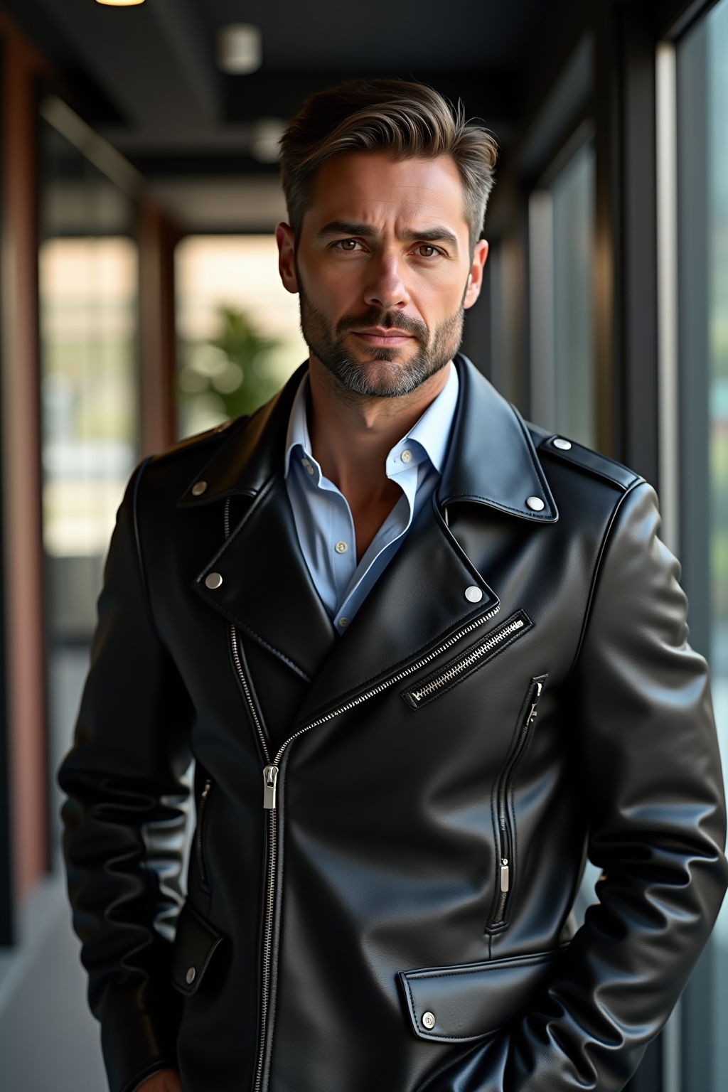 Lederjacke Business Casual