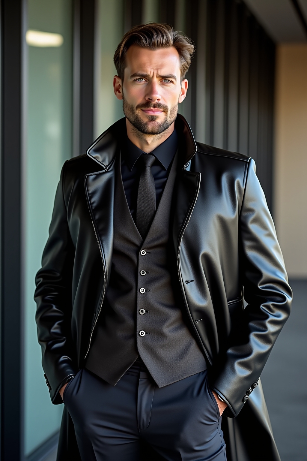 Lederjacke Business Look