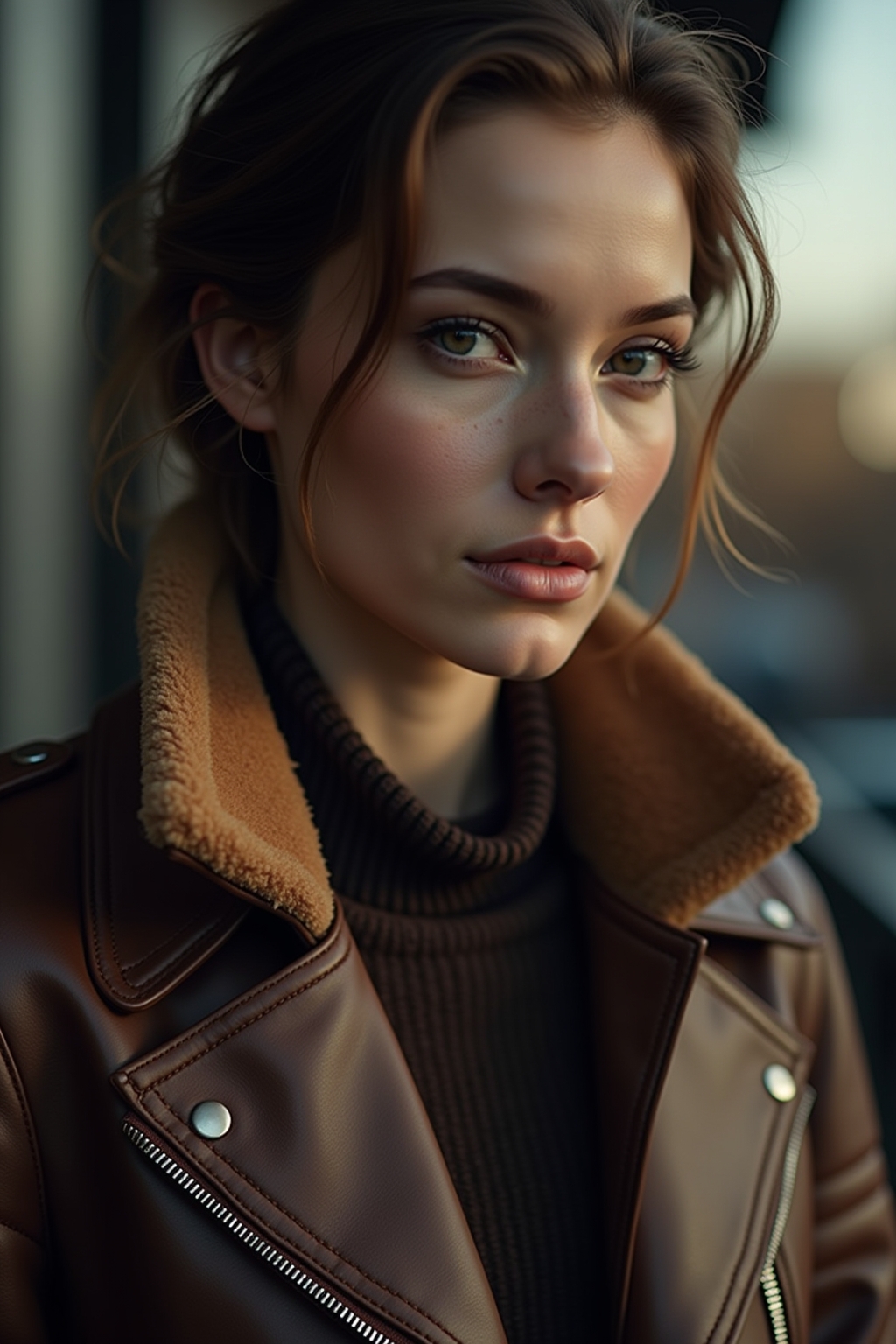 Lederjacke Layering Winter