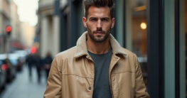 Lederjacke beige kombinieren Herren-Titel