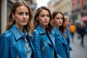 8 Lederjacke blau Damen Outfit Ideen für den Frühling