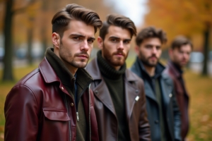 8 Lederjacke bordeaux Herren Outfit Ideen für den Herbst