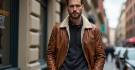 Lederjacke braun kombinieren Herren-Titel