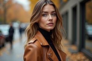8 Lederjacke camel Damen Outfit Ideen für den Herbst