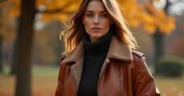 Lederjacke cognac Damen Outfit-Titel