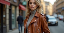 Lederjacke cognac kombinieren Damen-Titel