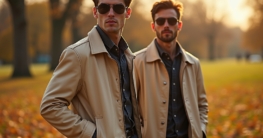 Lederjacke creme Herren Outfit-Titel